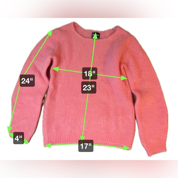 Womens Noos Orange Mohair Wool Blend Italian Knitwear Medium Sweater Neon Crop - Picture 5 of 9